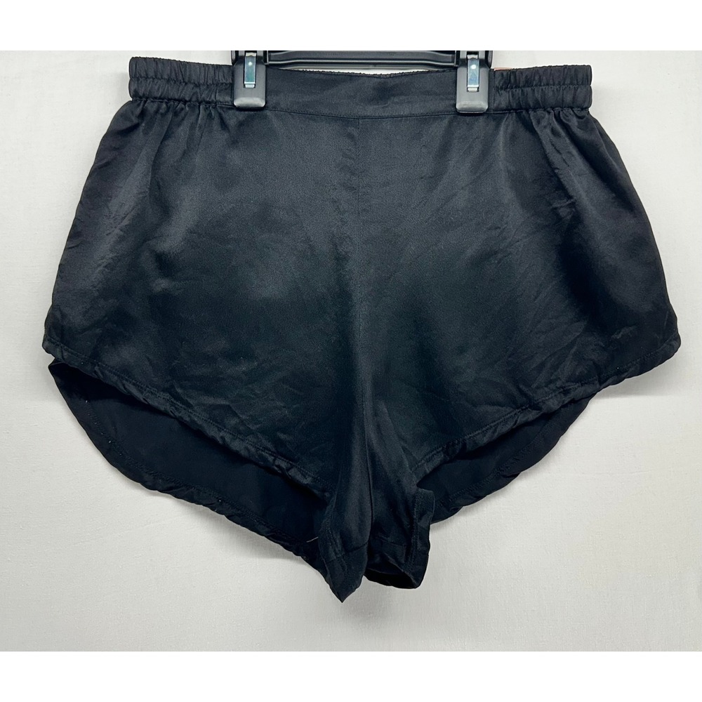 Lunya Washable Silk Sleep Shorts Black High Rise Dolphin Hem Small